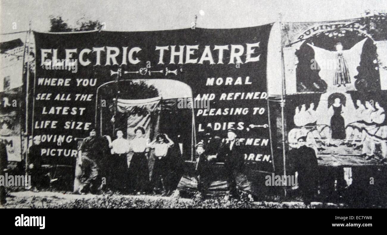 Thomas L. Tally's Los Angeles 'Electric Theatre' a été rapidement imité dans le monde entier. Celui-ci était probablement à Robert de foire Dooner dans le sud du Pays de Galles, Grande-Bretagne. Banque D'Images