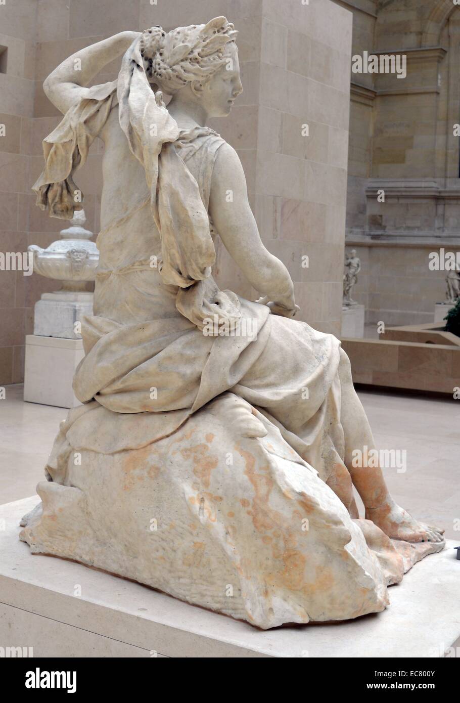 Statue en marbre d'Amphitrite, épouse de Poséidon par Charles Antoine Coysevox (1640-1720), sculpteur français. En date du 17e siècle. Banque D'Images
