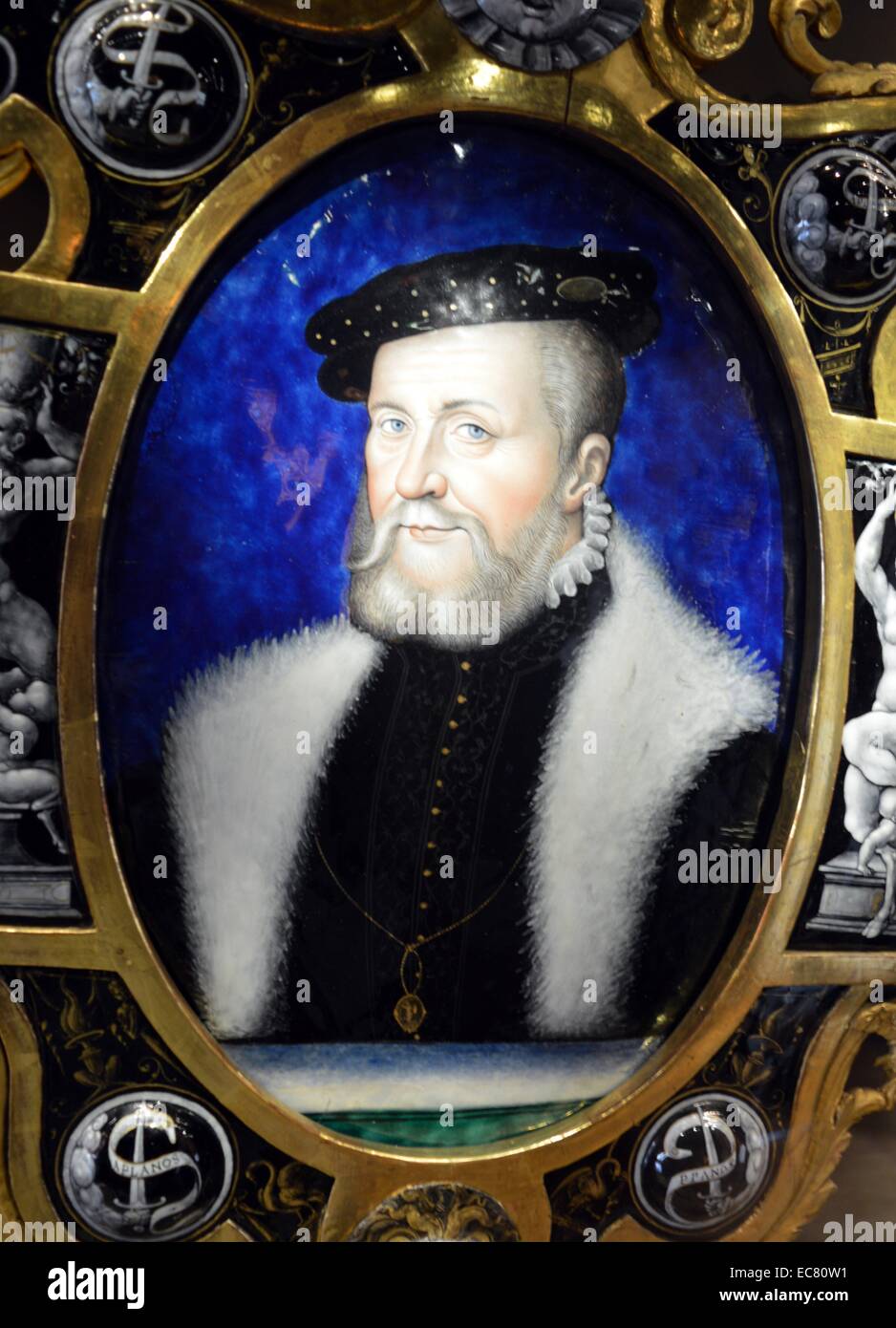 Plaque de cuivre emaillé par Leonard Limosin Banque D'Images