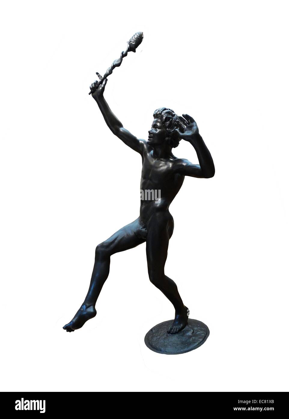 La dancing Faun ; statue en bronze de la fonderie de tusey 1832-1861. faunes forestières étaient des dieux ou des déesses de la mythologie romaine, souvent associée à l'Enchanted Woods et le dieu grec Pan et ses satyres. Banque D'Images