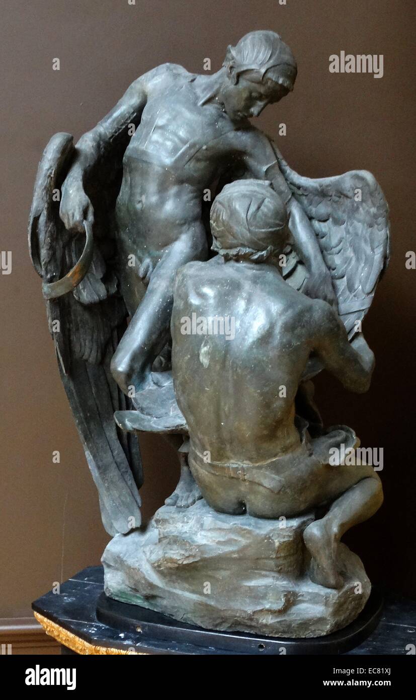 Sculpture en plâtre de Daedalus et Icarus (détail) ; 1895 par Francis Derwent Wood 1871-1926 Banque D'Images