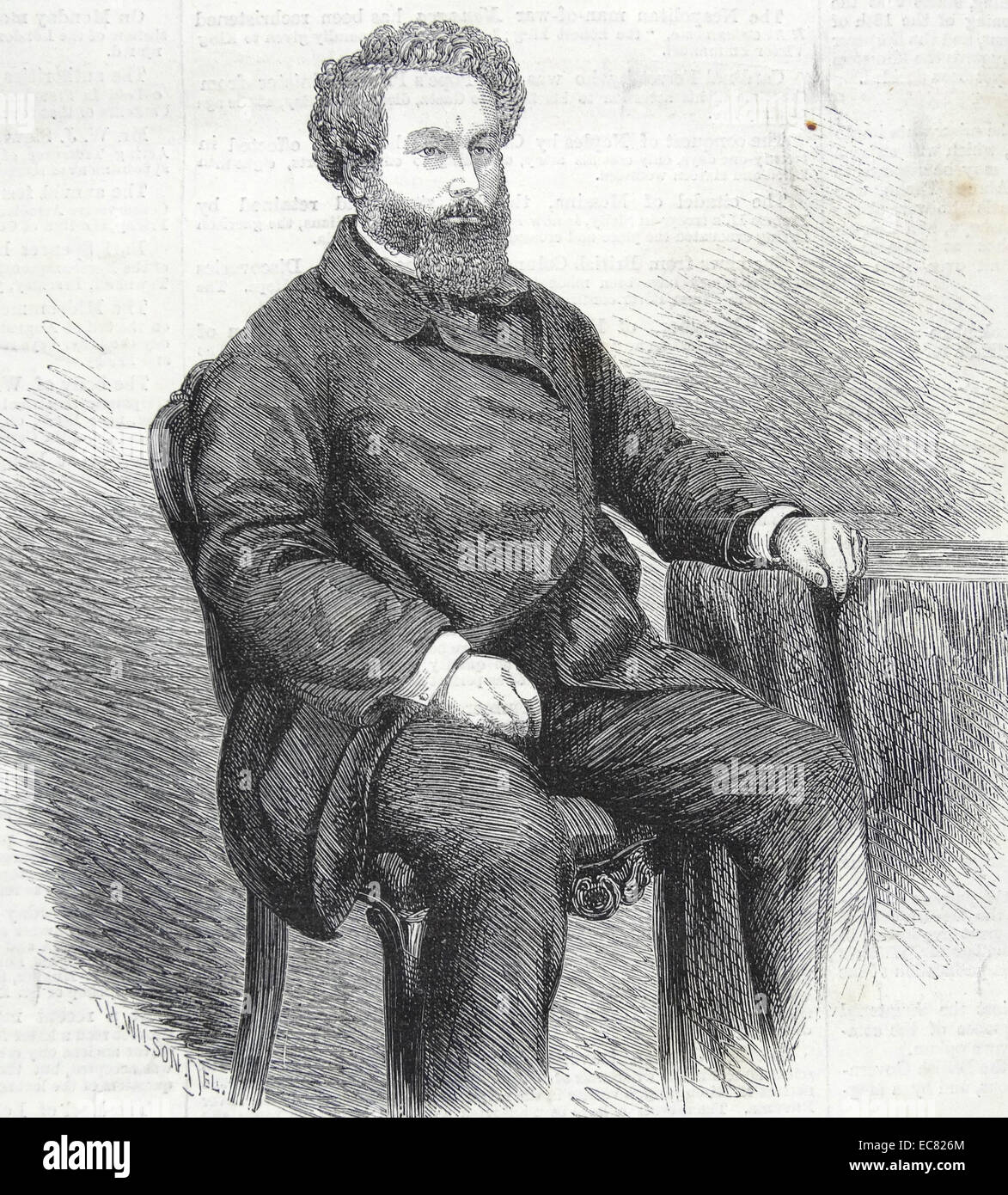 M. James Hodges ; le constructeur du pont Victoria, sur le fleuve Saint-Laurent ; le Canada. Banque D'Images