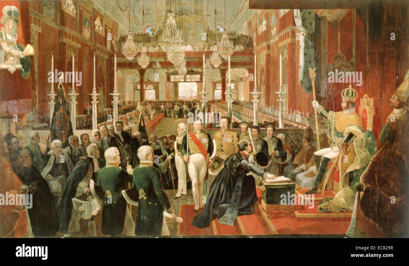 Le couronnement de l'Empereur Pedro I du Brésil en 1822 Banque D'Images