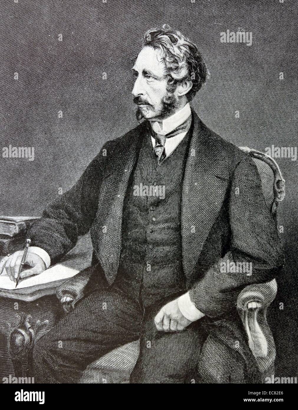 Gravure d'Edward Bulwer-Lytton (1831-1891) Homme d'État anglais, poète et vice-roi de l'Inde. Datée 1878 Banque D'Images