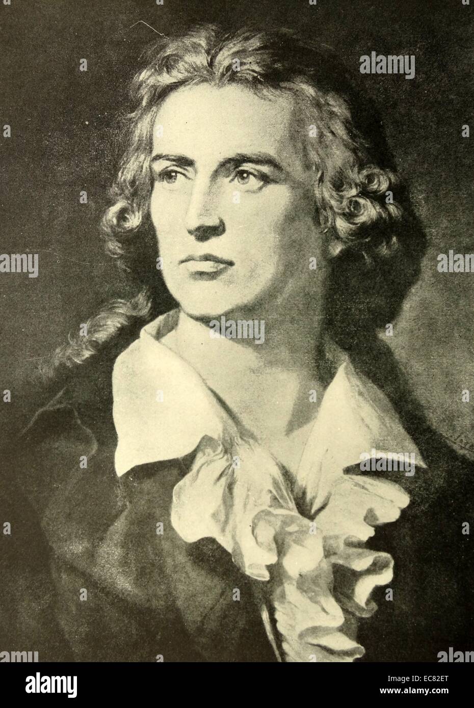 Portrait de Friedrich Schiller (1759-1805) poète allemand, philosophe, historien et auteur dramatique. Datée 1793 Banque D'Images