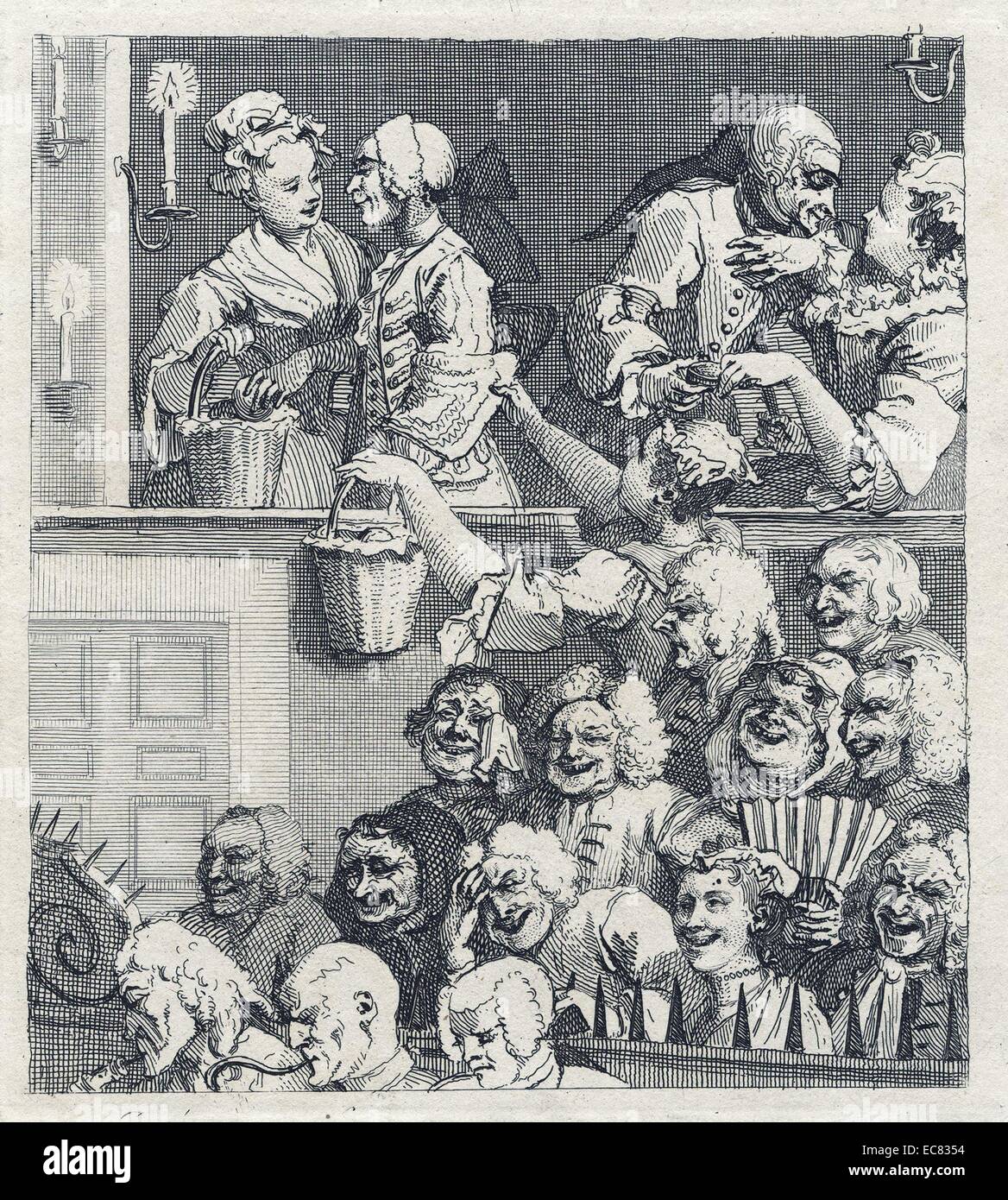 William Hogarth, 1697-1764 'l'auditoire de rire' (1735) Banque D'Images