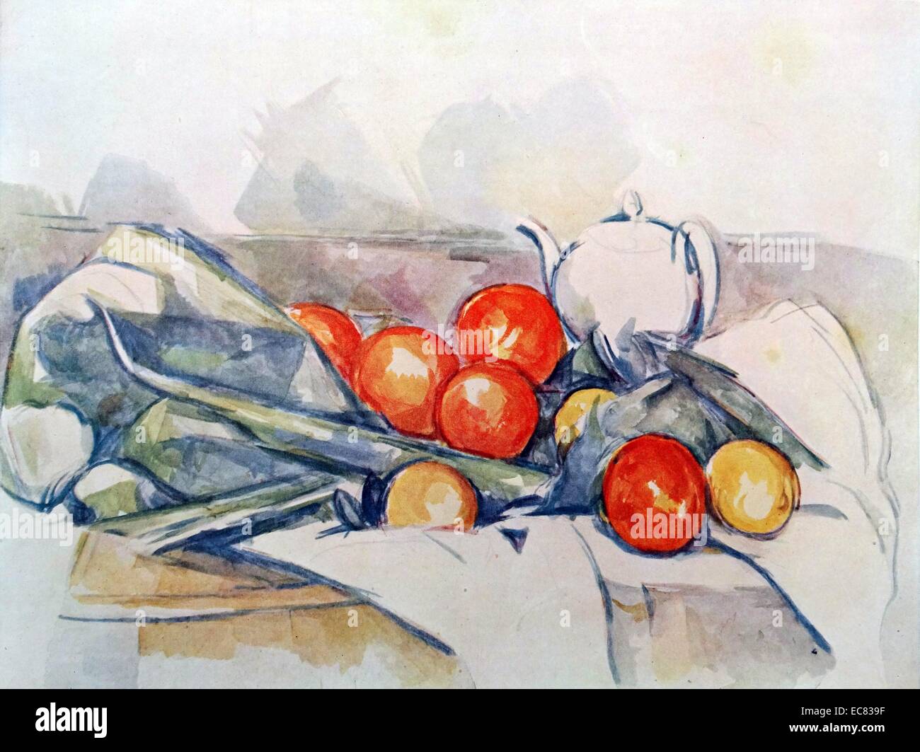 Nature morte à la théière. Datée 1900 Banque D'Images