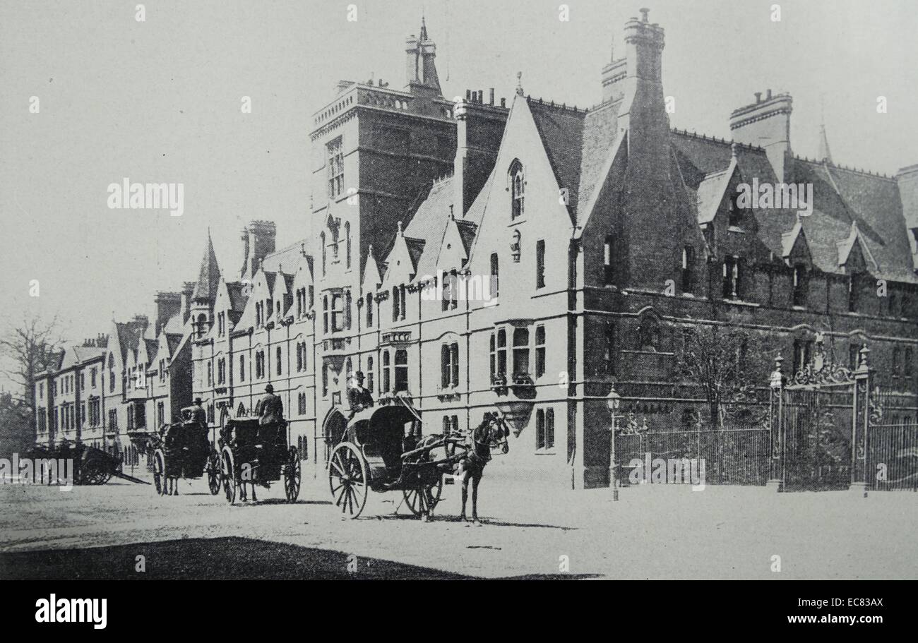 Photographie de Balliol College, Oxford. L'un des collèges de l'Université d'Oxford en Angleterre fondée en 1263. Datée 1900 Banque D'Images