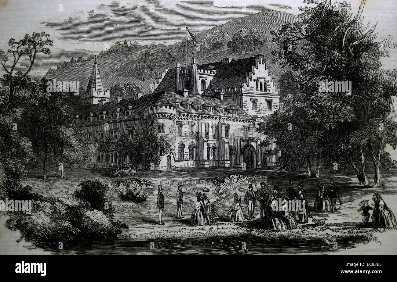 Reinhardsbrunn ; un pays siège du Duc de Saxe-Cobourg-Gotha. Banque D'Images