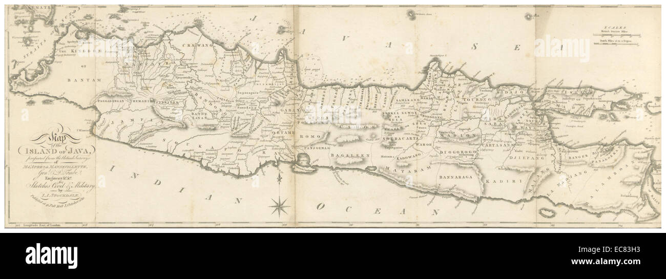 (1812) PLAN DE L'ÎLE DE JAVA Banque D'Images