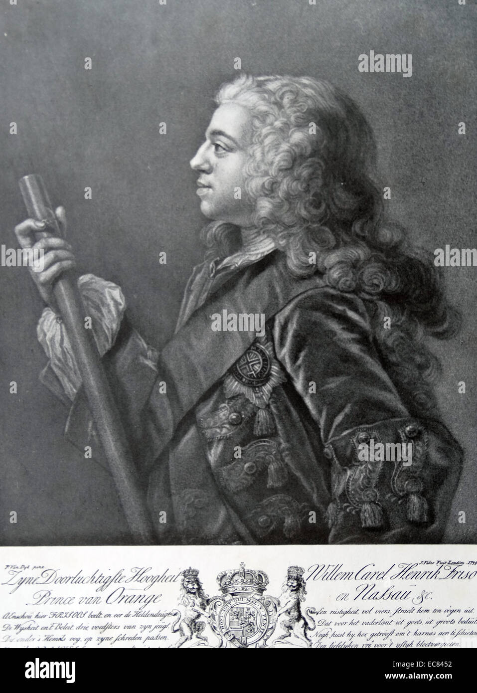 William IV, prince d'Orange-Nassau (1 septembre 1711 - 22 octobre 1751) ; né Willem Karel Hendrik Friso ; était le premier stathouder héréditaire des Pays-Bas. Avril 1747 Confirmation comme stathouder. Banque D'Images