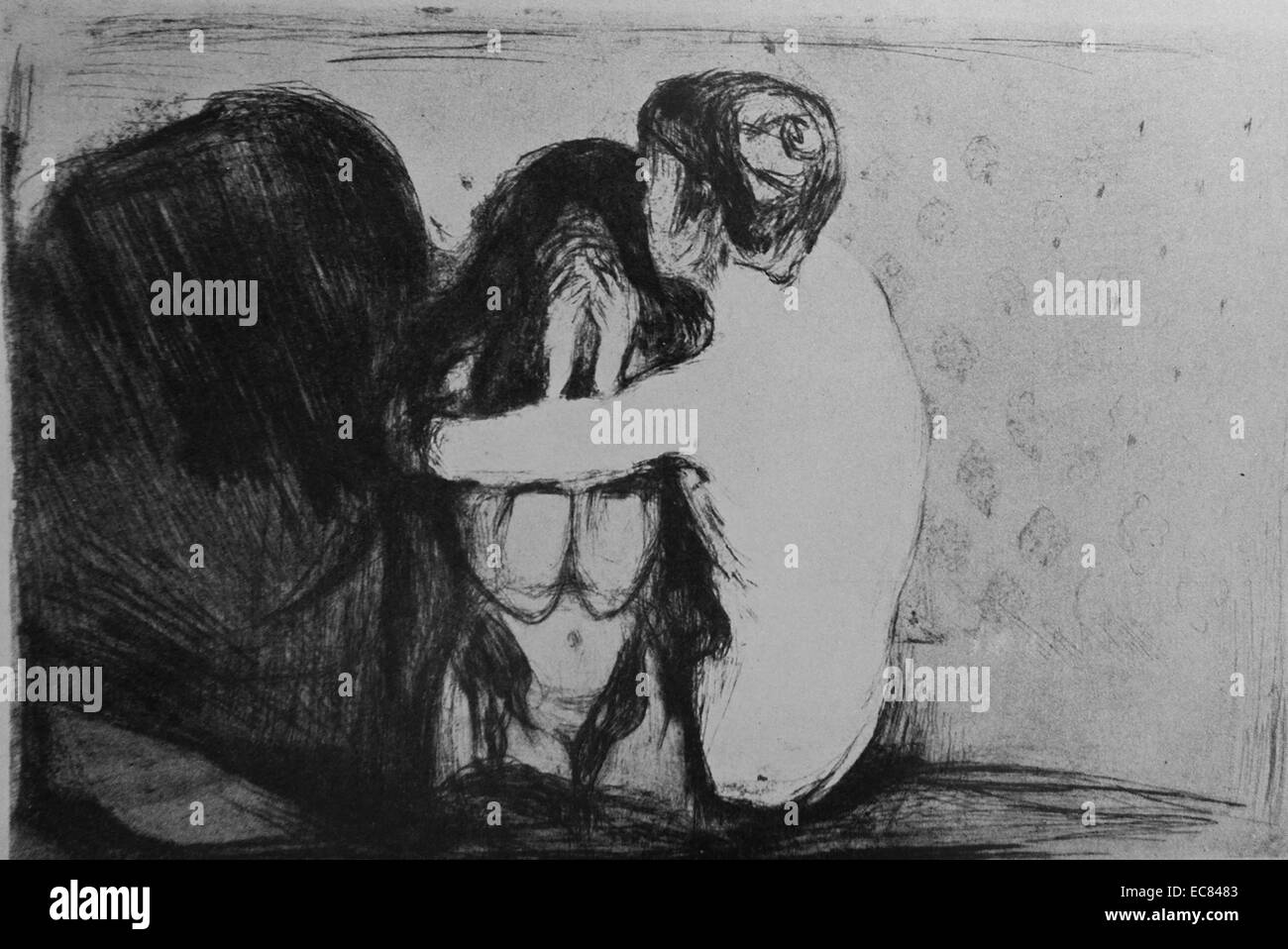 Ouvrage intitulé Consolation par artiste norvégien Edvard Munch (1863-1944). Cette œuvre a été réalisée en 1894. Banque D'Images