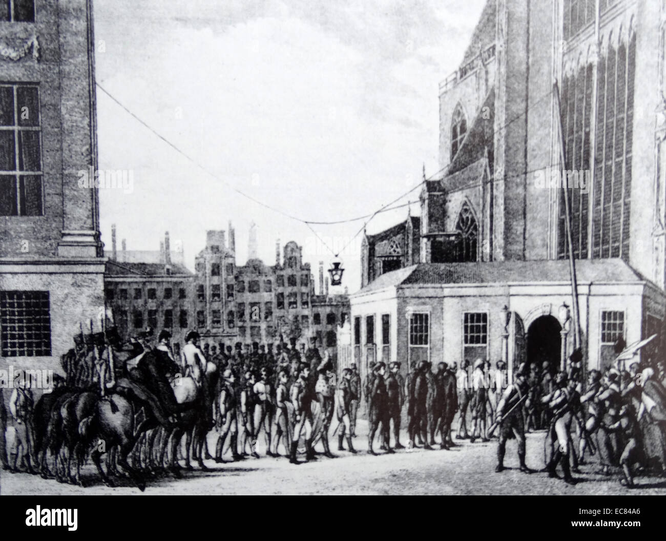 Le prince Guillaume VI d'Orange ; (plus tard le roi William I) ; se rend à La Haye pour rétablir la monarchie 1815 Banque D'Images