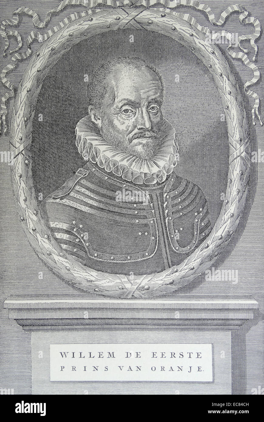 William I, Prince d'Orange (1533 - 1584), connu sous le nom de Guillaume le Taciturne. chef de la révolte des gueux contre les Espagnols qui a déclenché la guerre de Quatre-Vingts Ans et ont abouti à l'indépendance formelle de l'Organisation des provinces en 1648. Le catholique français Balthasar Gérard shot William dans la poitrine à bout portant. Banque D'Images
