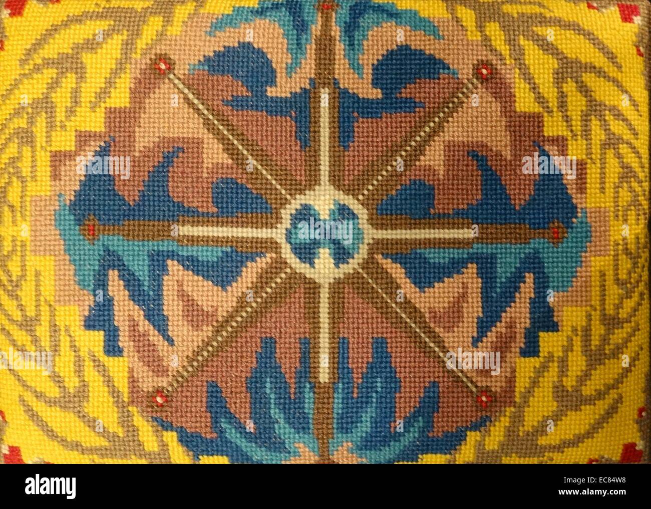 Coussins brodés dans la chapelle de prière du Christ à Gethsémani, la cathédrale de Coventry Banque D'Images