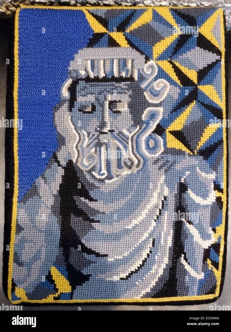 Coussins brodés dans la chapelle de prière du Christ à Gethsémani, la cathédrale de Coventry Banque D'Images