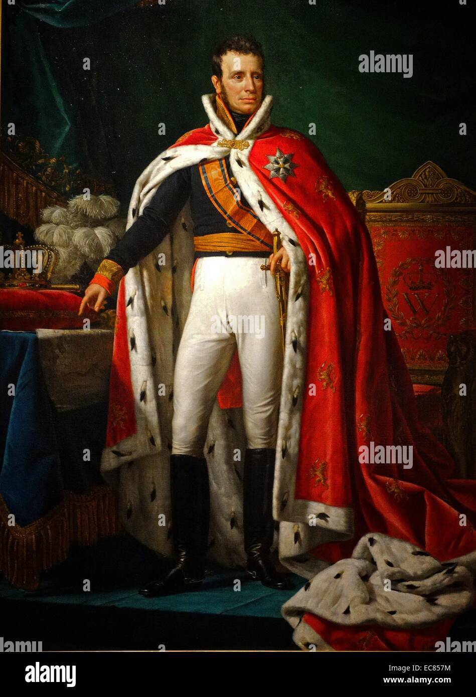 Portrait de William I, Roi des Pays-Bas. Joseph Paelinck peint (1781-1839). En date du 19e siècle Banque D'Images