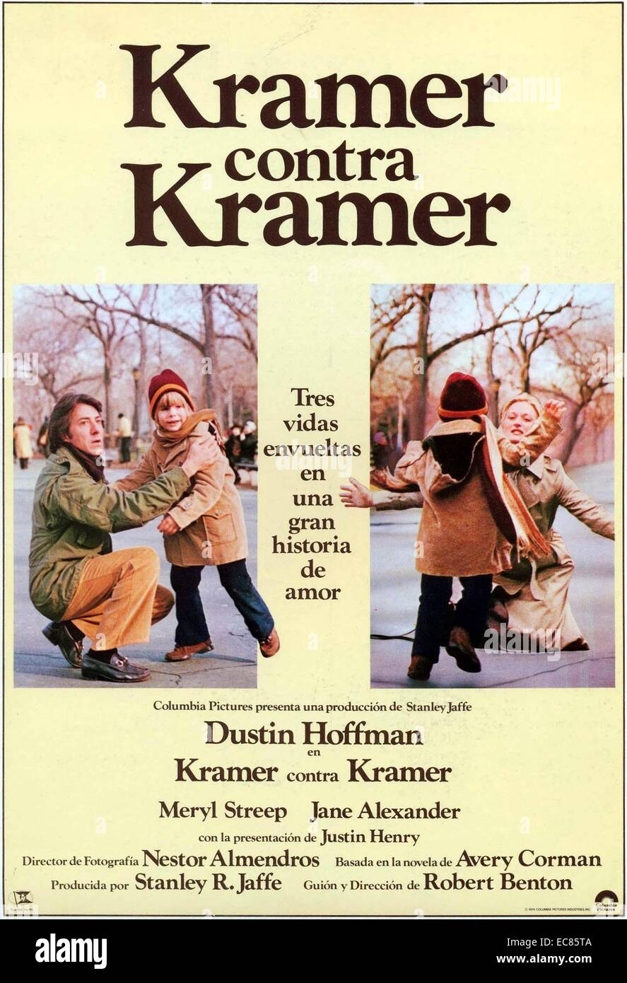 Kramer vs. Kramer est un film américain de 1979 Adapté par Robert Benton du roman d'Avery Corman, et réalisé par Benton. Le film raconte l'histoire d'un couple marié, le divorce et son impact sur tout le monde ; y compris le jeune fils du couple. (Dustin Hoffman) est un bourreau directeur de publicité qui vient d'être attribué un nouveau et très important de tenir compte. Ted arrive à la maison et partage la bonne nouvelle avec sa femme Joanna (Meryl Streep) Banque D'Images