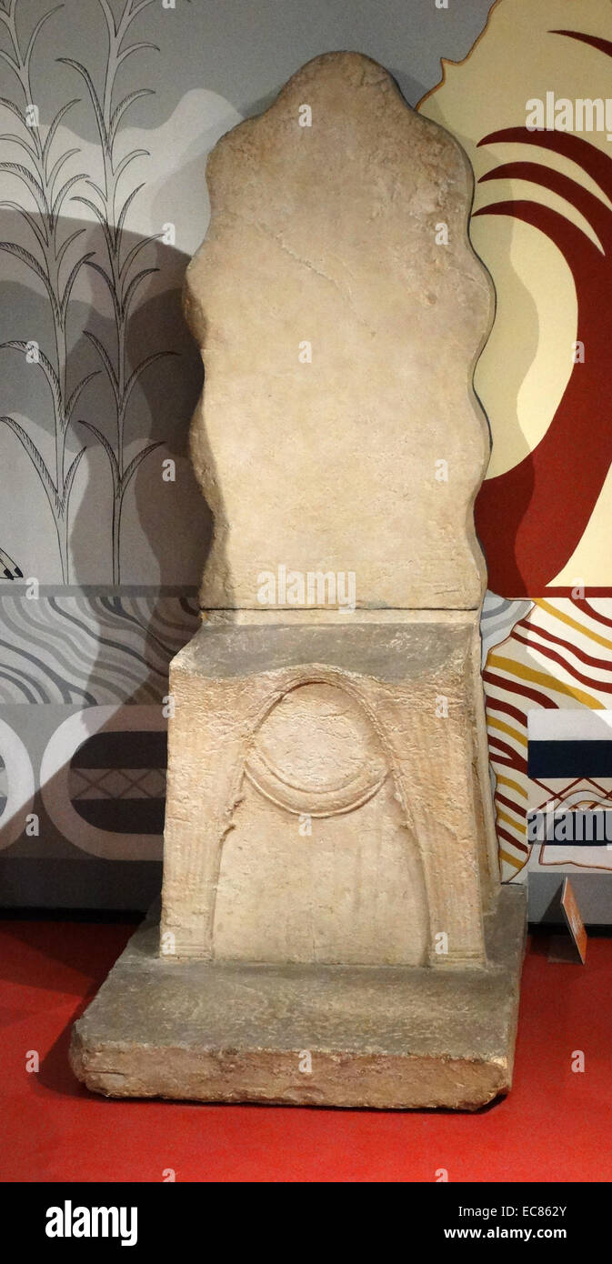 Trône de la salle du trône à Cnossos, Crète, Grèce 1800 BC Banque D'Images