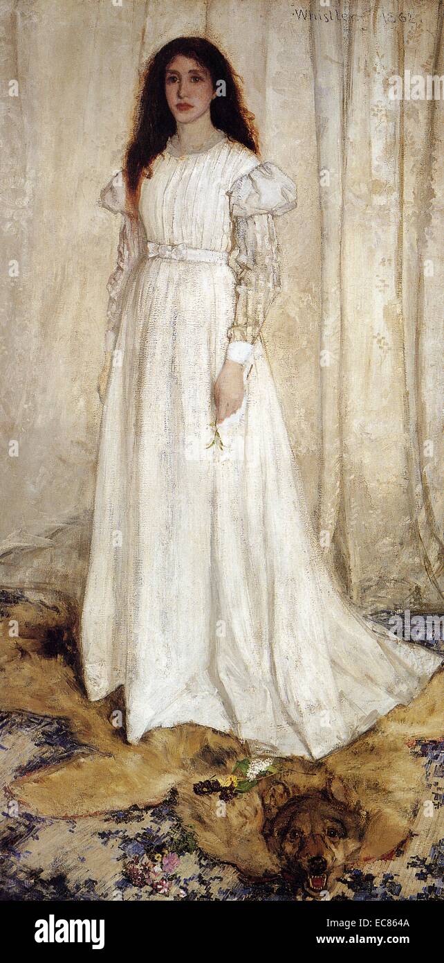 Symphonie en blanc Aucune 1, peint par James Whistler (1834-1903) un artiste britannique actif pendant l'âge d'or de l'américain. En date du 1862. Banque D'Images