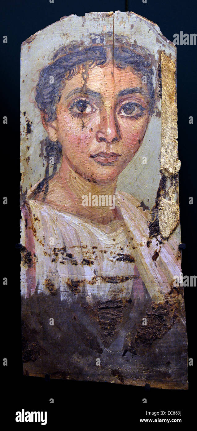 Romain 1995937-momie égyptienne de Fayum portraits en Égypte ; AD 150 Banque D'Images