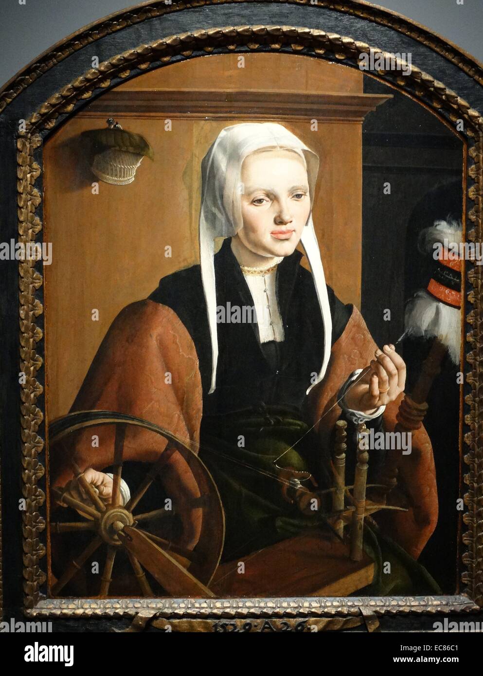 Portrait d'Anna Codde peint par Maarten van Heemskerck (1498-1574) artiste néerlandais. En date du 16e siècle Banque D'Images