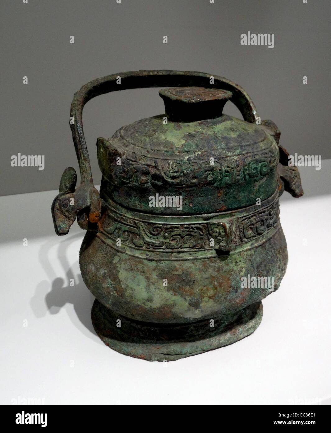 Vin rituel Navire de la dynastie Zhou (1046-256 av. J.-C.) Banque D'Images