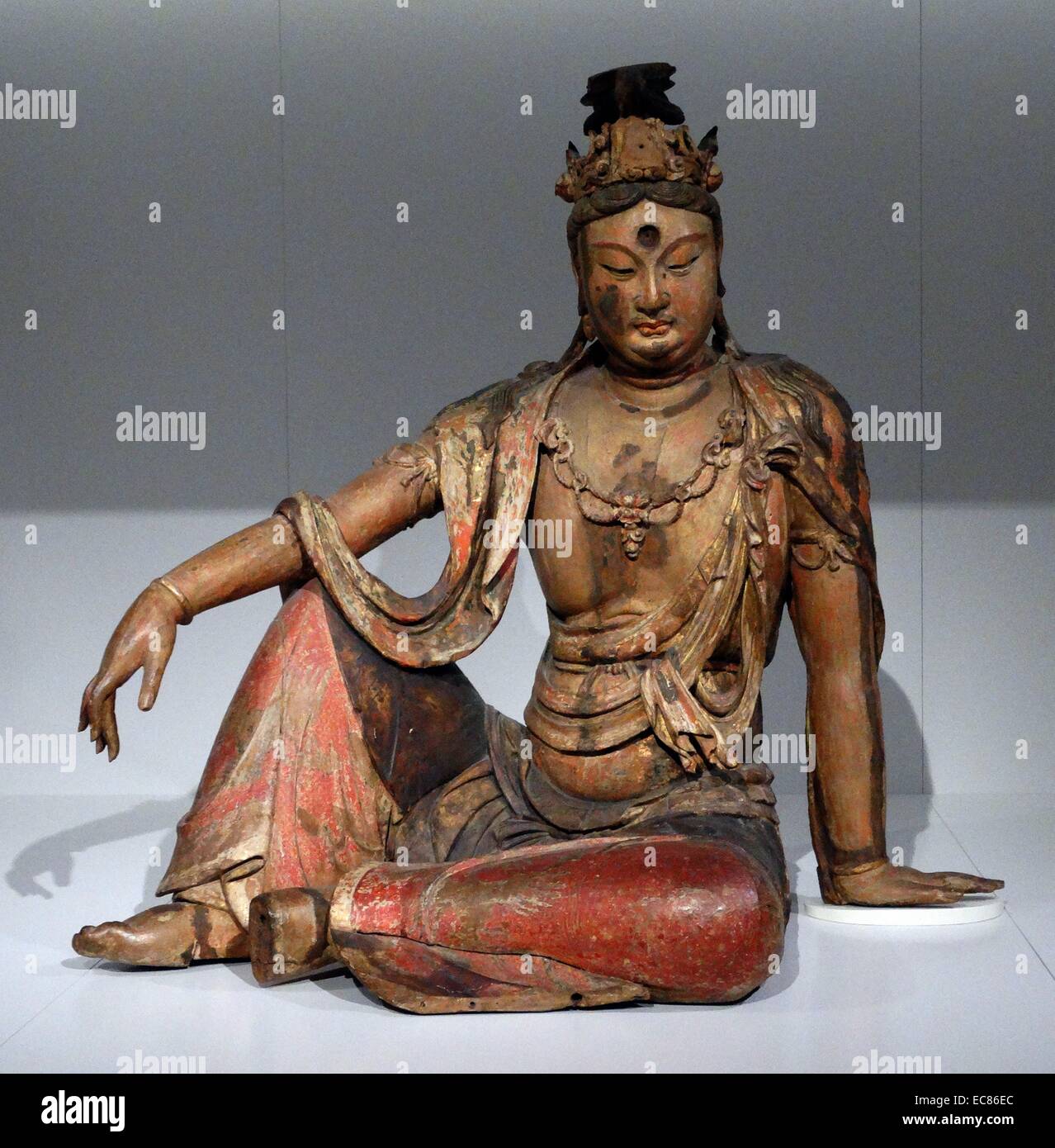 Guanyin en bois en provenance de Chine. En date du 12e siècle Banque D'Images