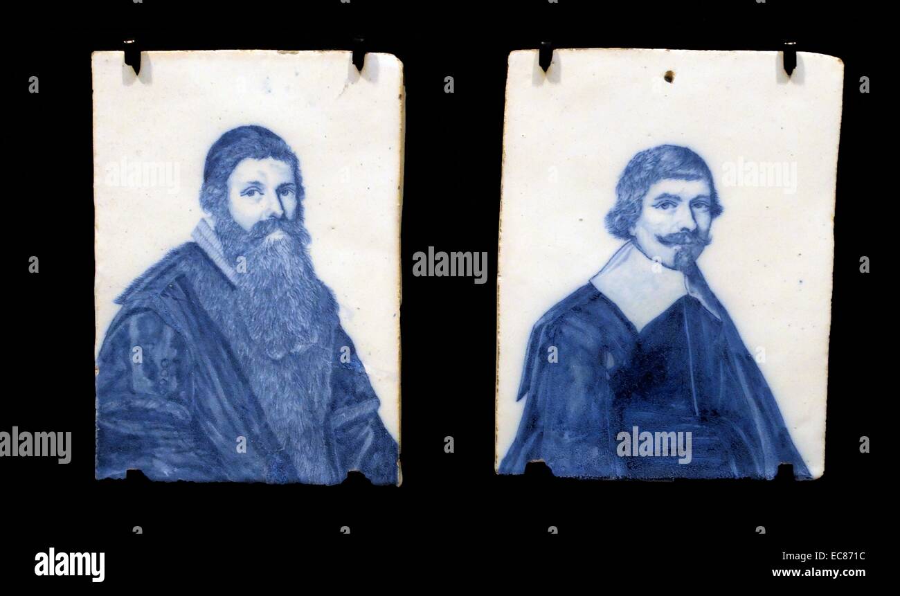 Portraits de Robertus Junius et Dionysius Spranckuysen. Créé par Isaac Junius (1616-1672). En date du 17e siècle Banque D'Images