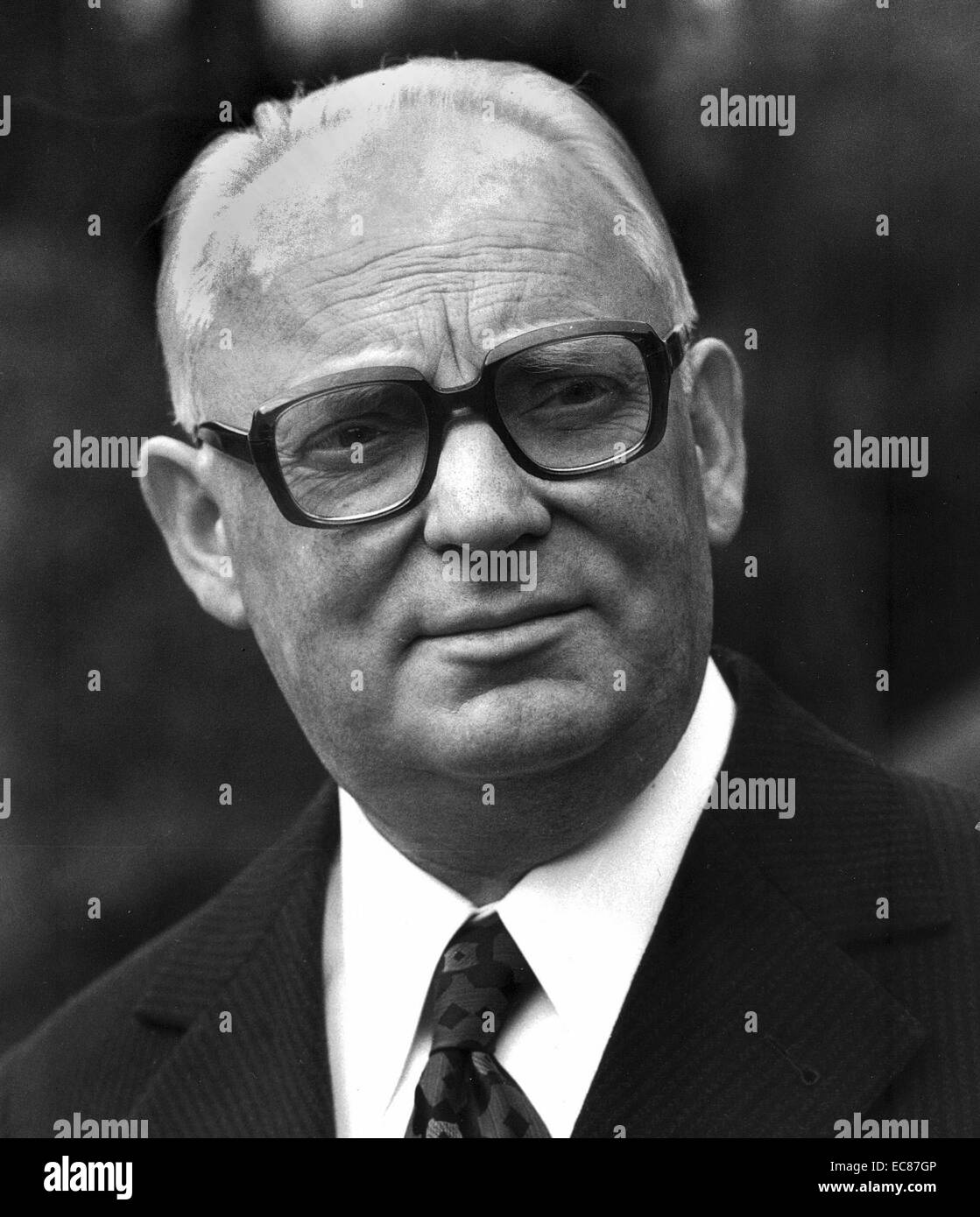 Photographie d'Henryk Jablonski, Président du Conseil d'Etat de la République populaire de Pologne. Datée 1980 Banque D'Images