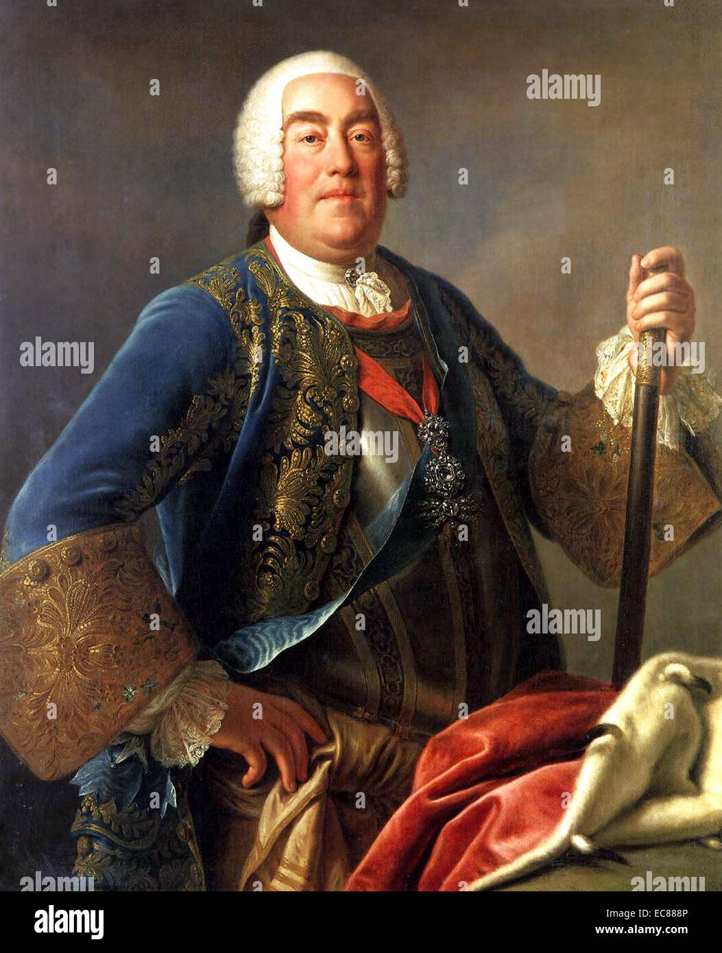 Portrait du Roi Auguste III (1696-1763) de Pologne et Grand-Duc de Lituanie. Peint par Pietro Rotari. Datée 1755 Banque D'Images