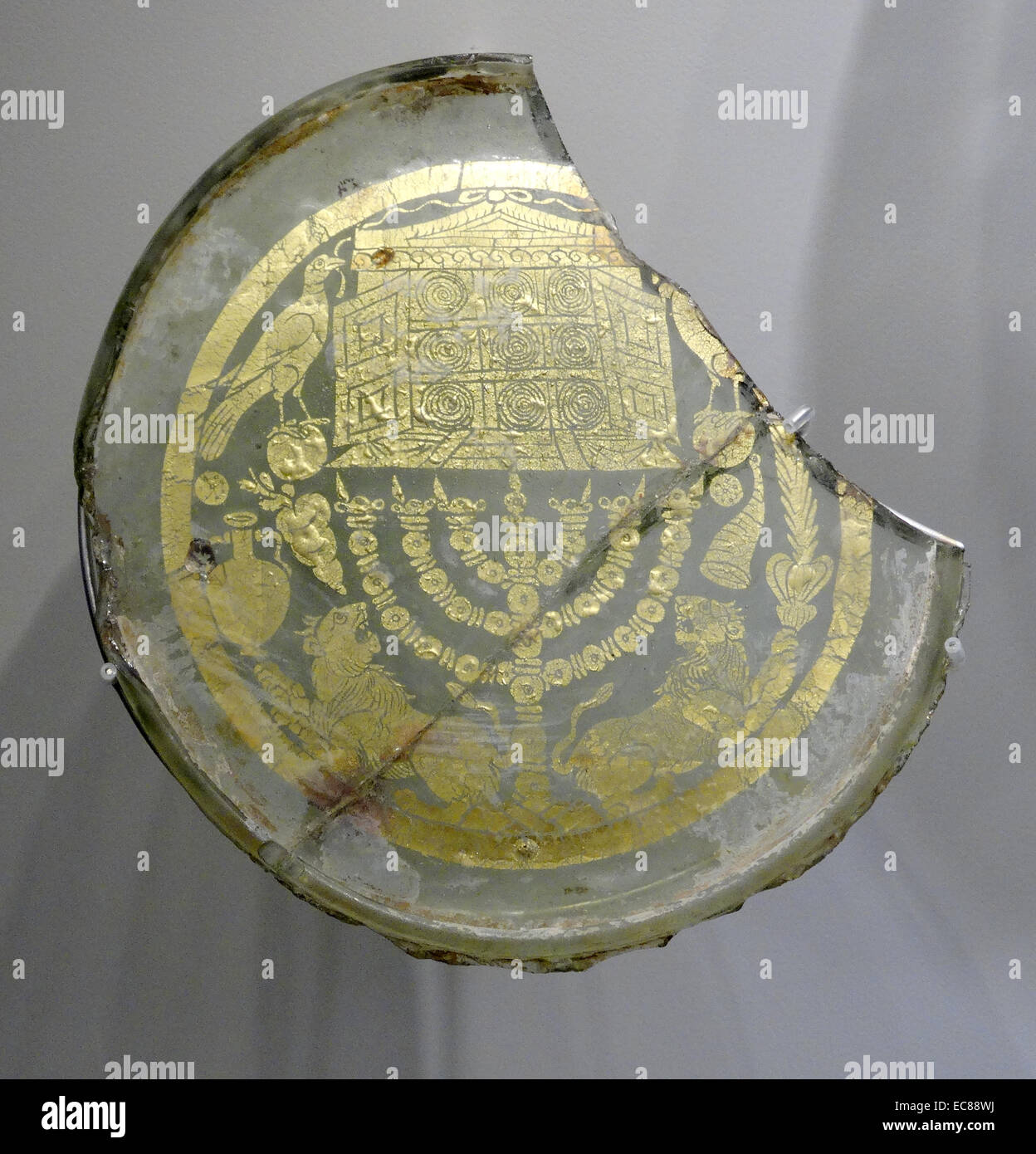Gold-socle de verre. À partir de Rome, 4e siècle. Banque D'Images
