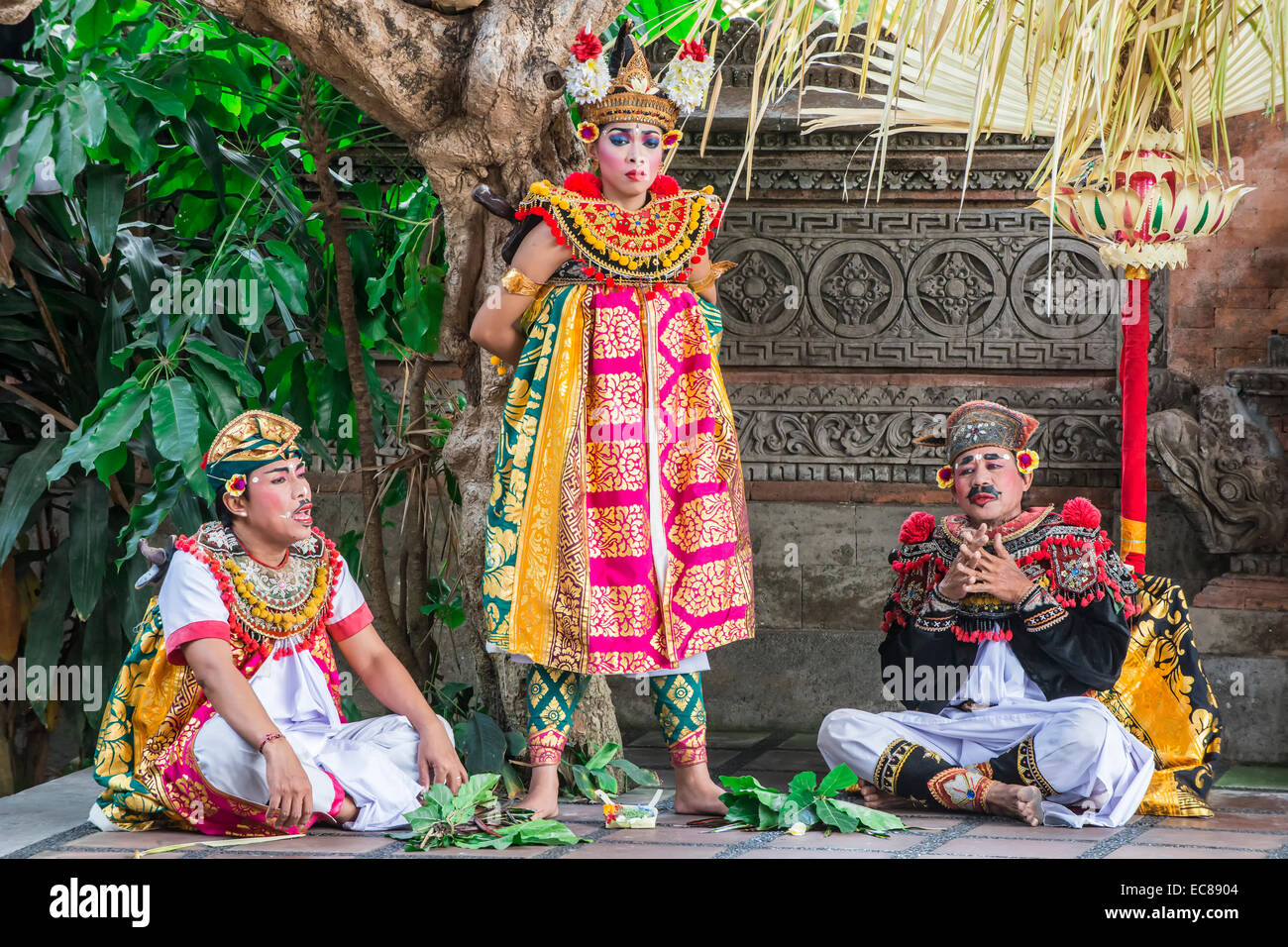 Barong et Kris, danse traditionnelle balinaise, Ubud, Bali, Indonésie Banque D'Images