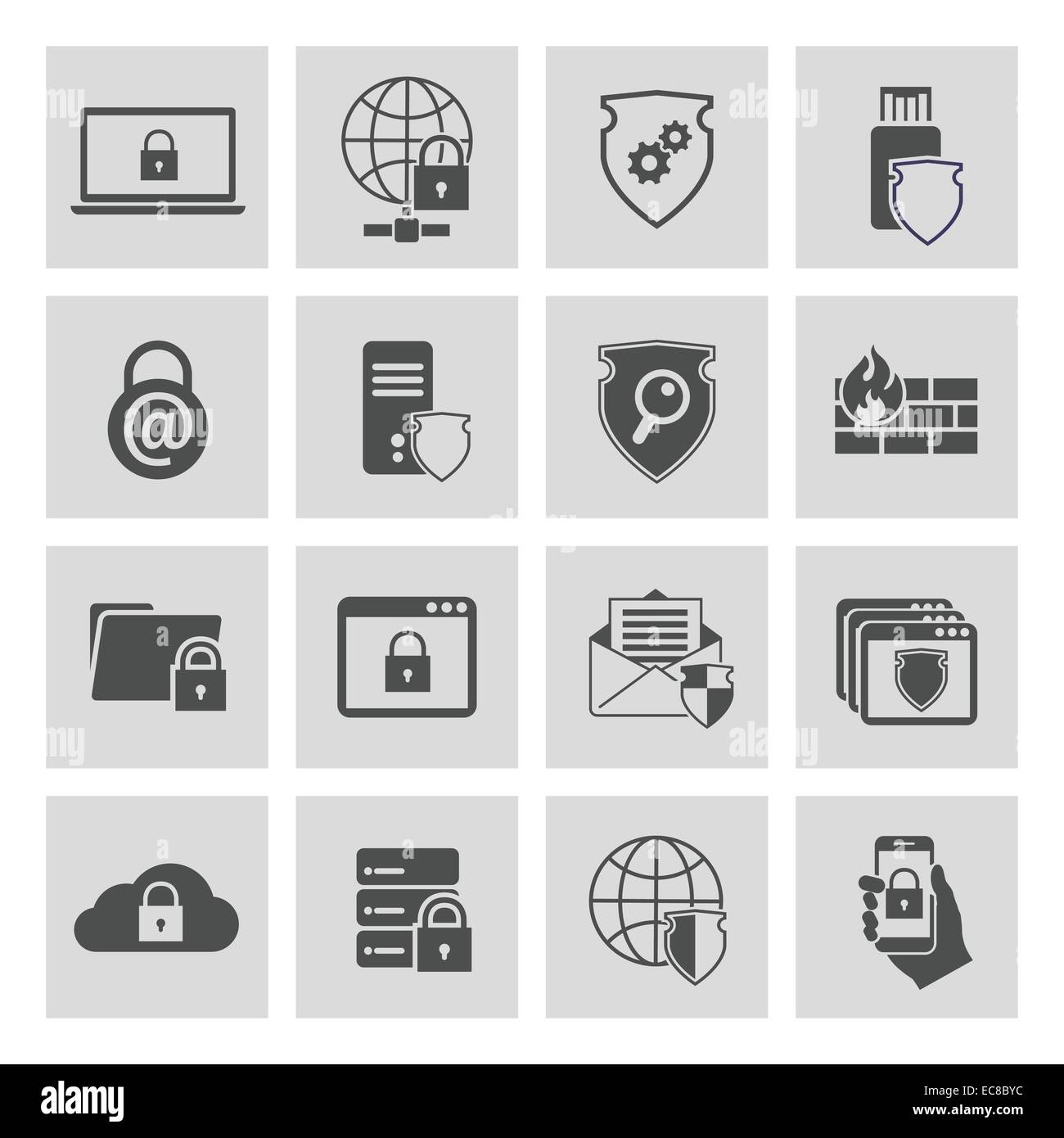 Pictogrammes de sécurité des technologies de l'information collection d ...