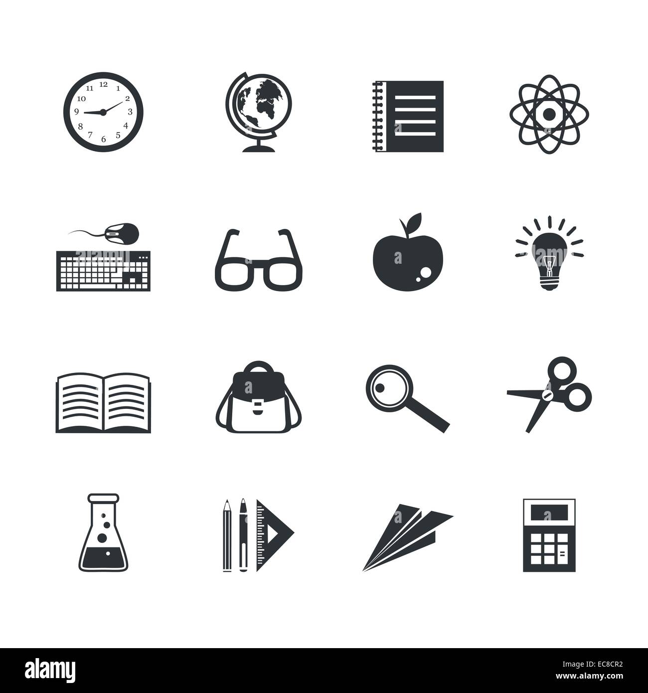 Physique/chimie de l'école éducation alphabet icons set isolated vector illustration Illustration de Vecteur