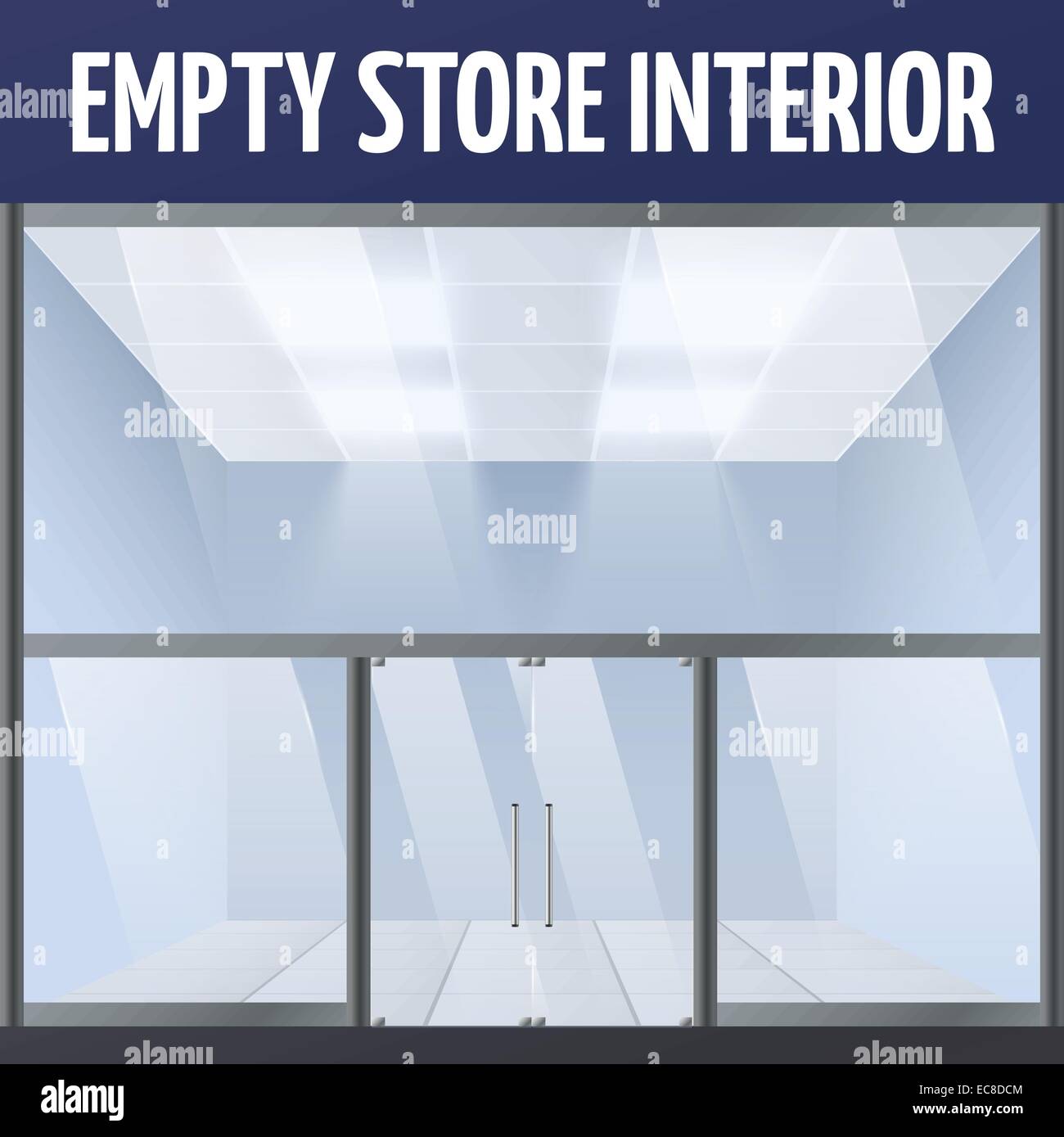 Supermarché vide lumineux ou ministère de l'intérieur du bâtiment magasin entrepôt vector illustration Illustration de Vecteur
