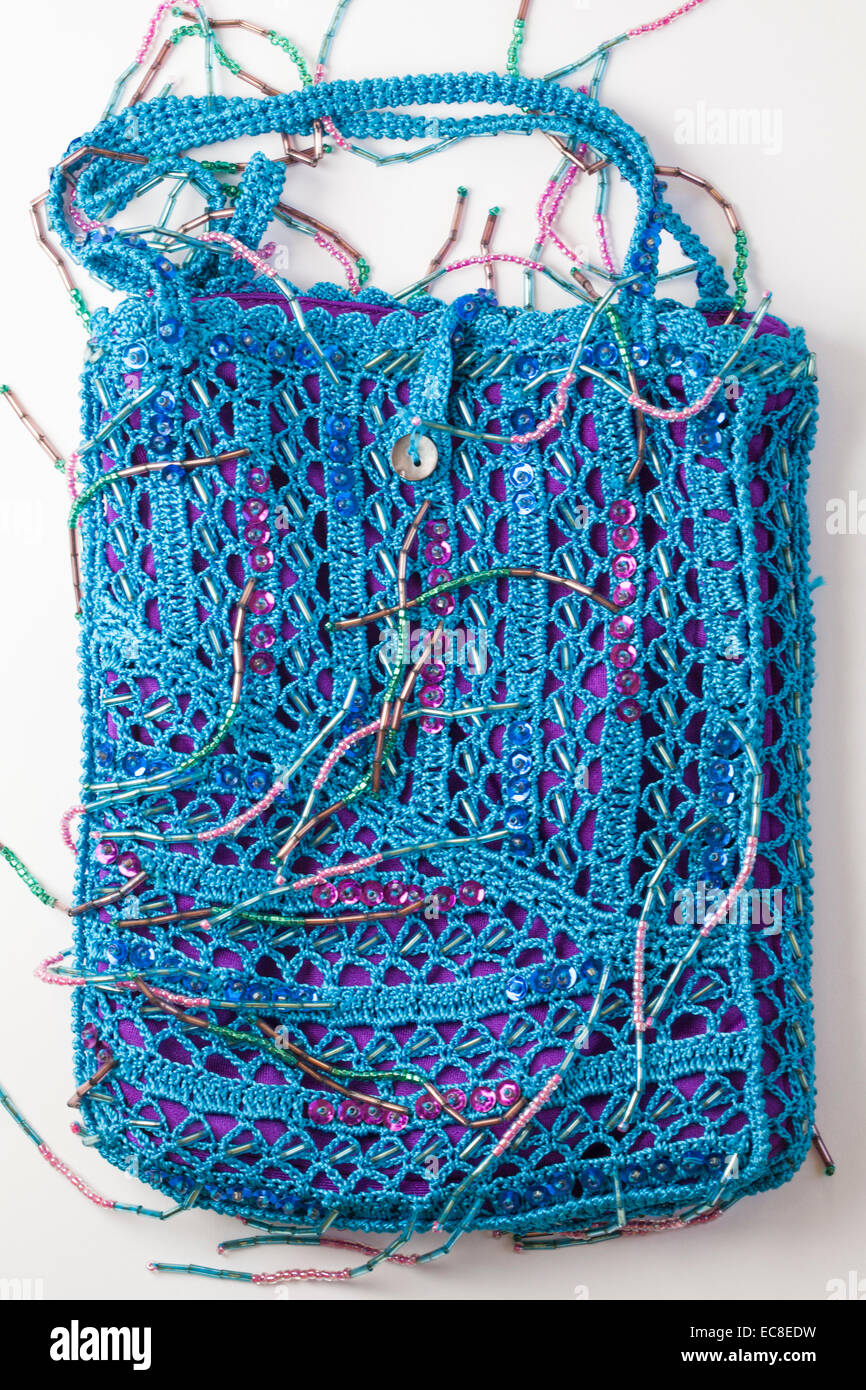 Karen Millen handbag sur fond blanc Banque D'Images