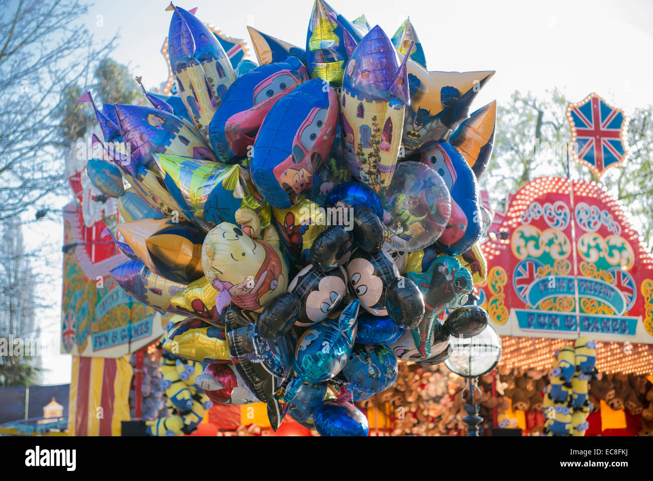 Winter Wonderland, Marchés de Noël et village bavarois à Hyde Park, Londres, Angleterre. Décembre 2014 Banque D'Images