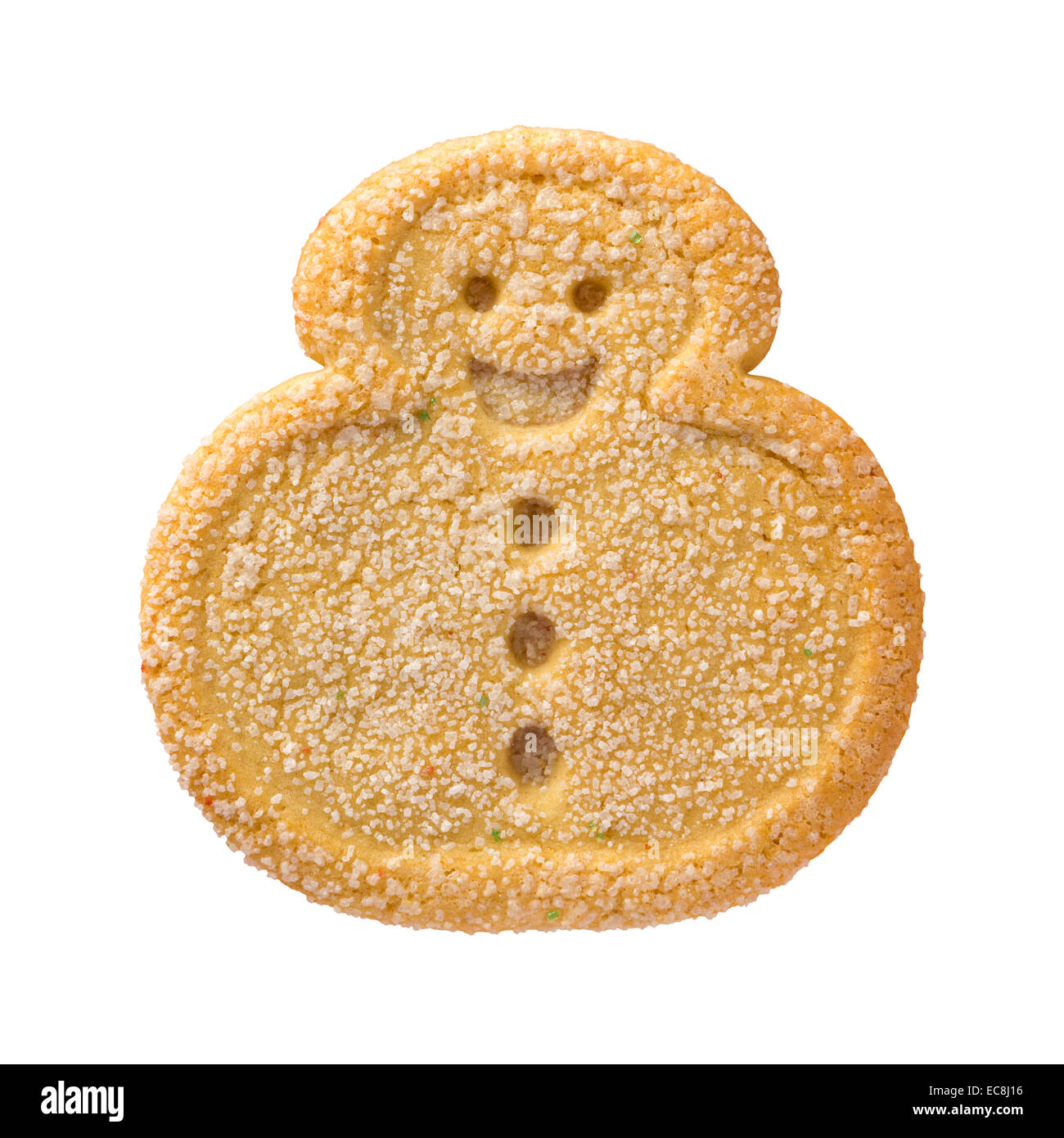 Biscuit de Noël Bonhomme de neige saupoudre avec Banque D'Images