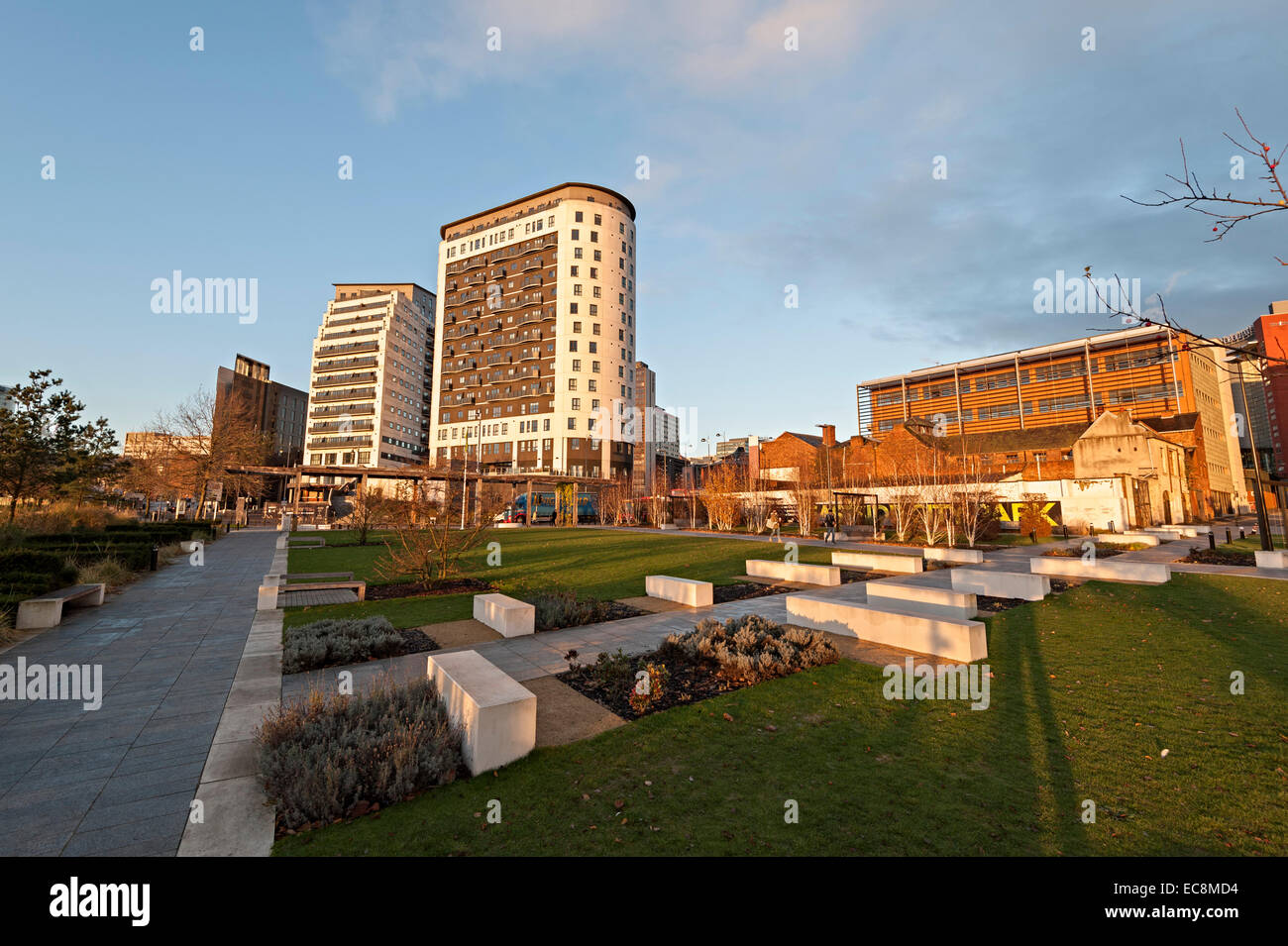 East side park Birmingham Birmingham point millenium sur un froid matin d'hiver Banque D'Images