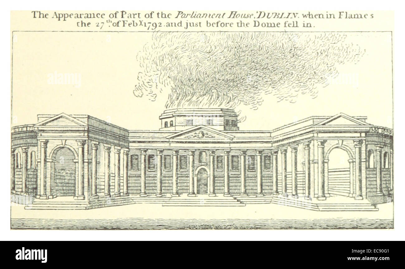 GILBERT(1896) p155 IMMEUBLE DU PARLEMENT EN FLAMMES, ON fév.10, 1792 - JUSTE AVANT QUE LE DÔME est tombé dans Banque D'Images