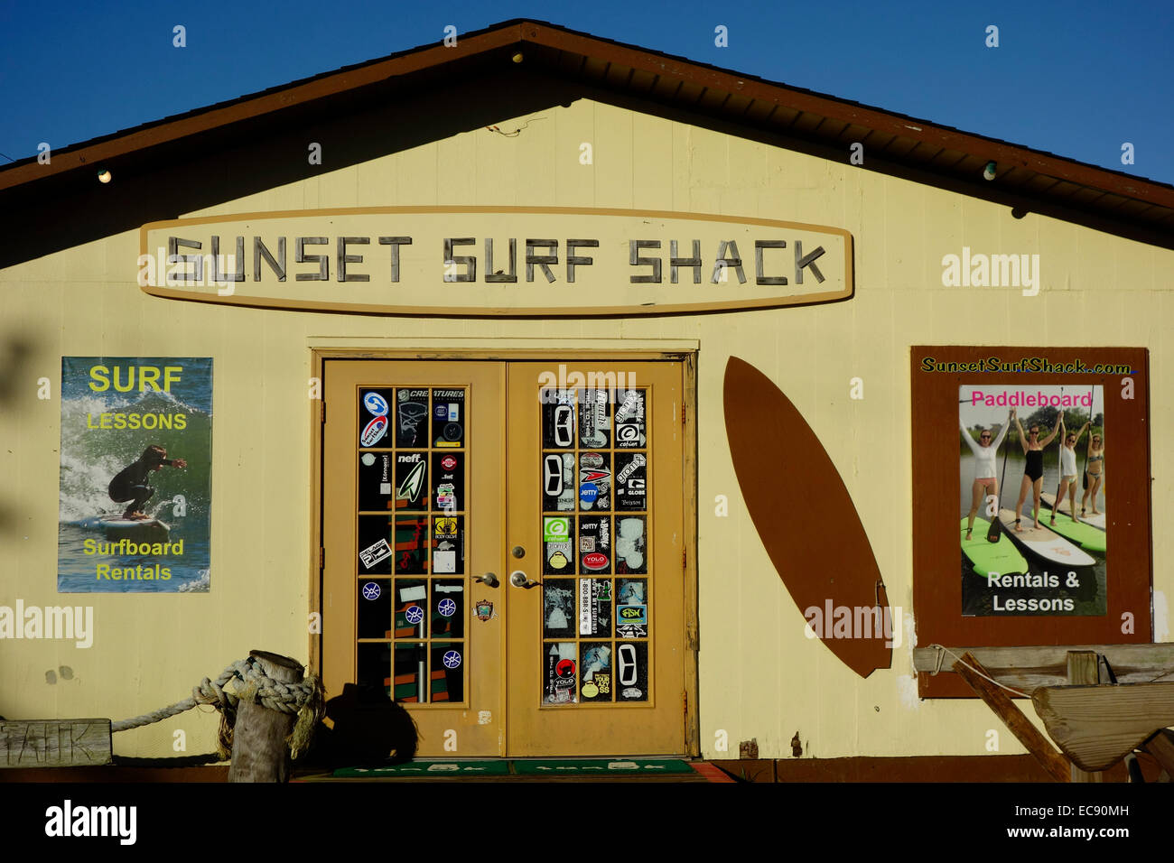 Sunset surf shack à Montauk long island Banque D'Images