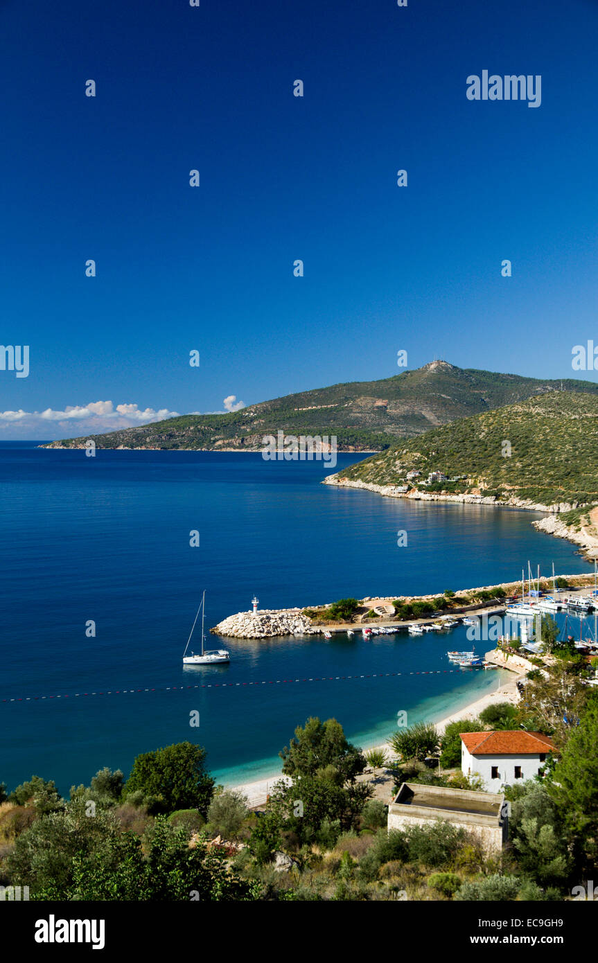 Kalkan, côte lycienne, près de Kas, Turquie, Asie. Banque D'Images