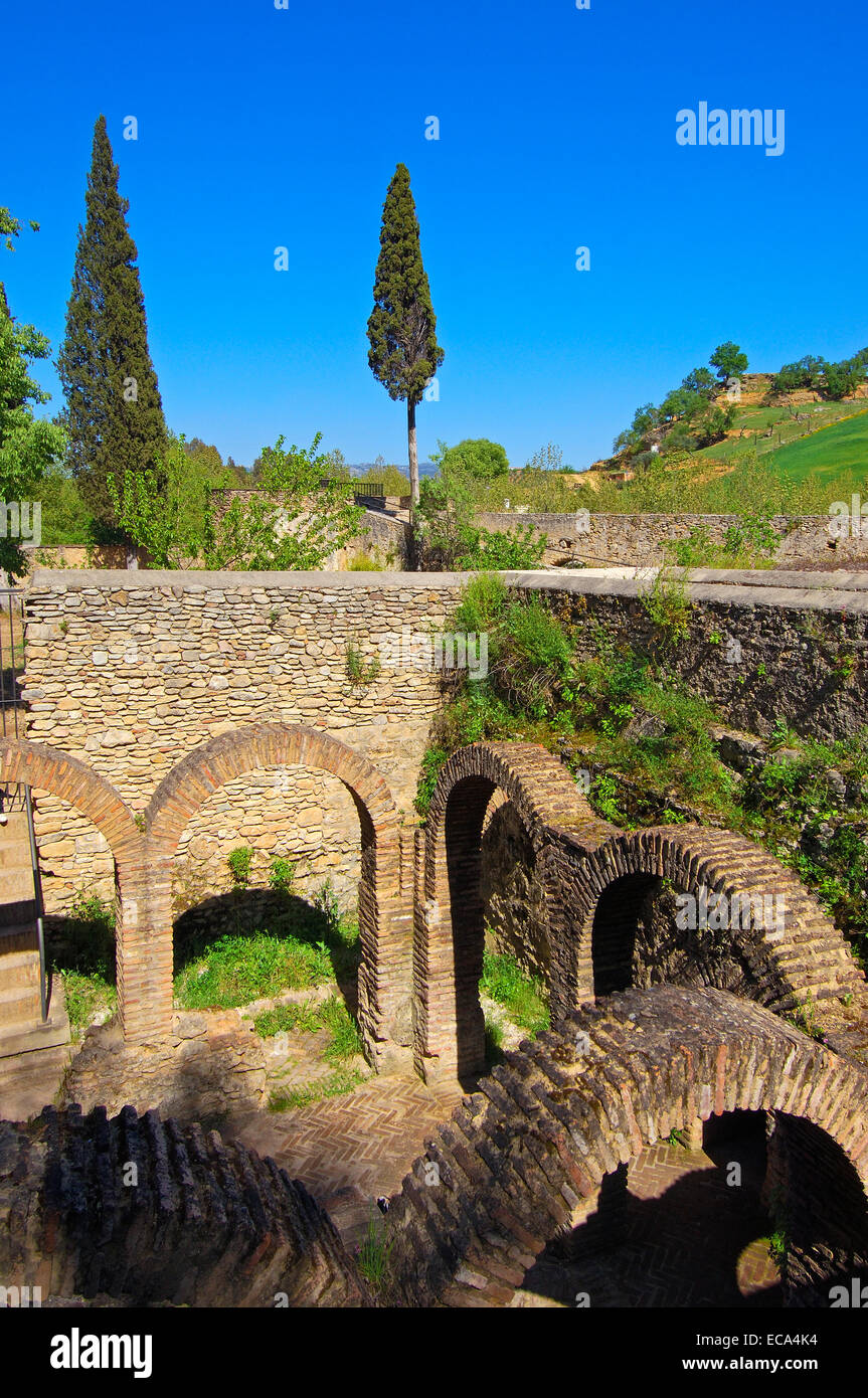Bains maures de Ronda, 13ème siècle, la province de Málaga, Andalousie, Espagne, Europe Banque D'Images