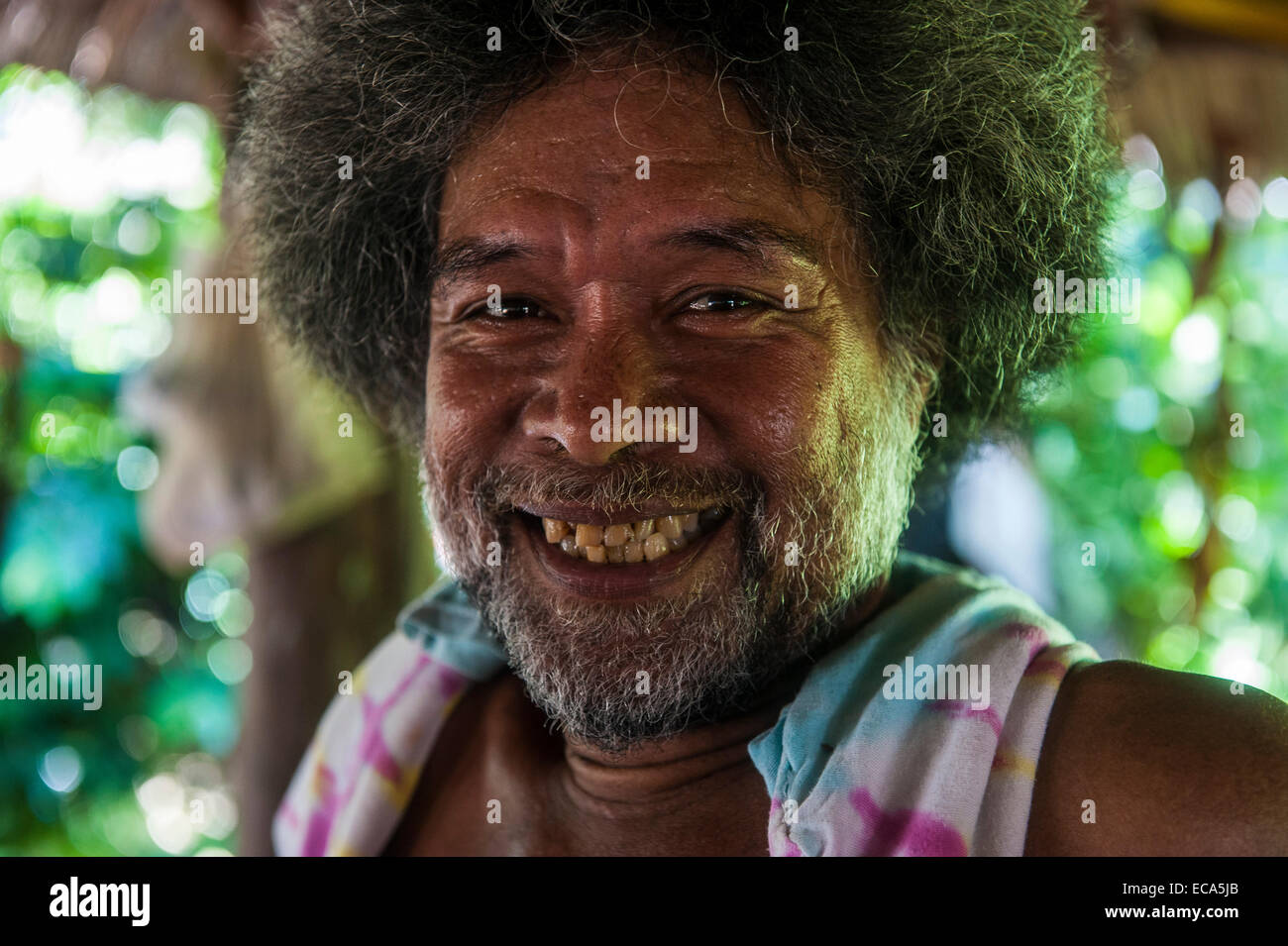 Menuisier traditionnel, portrait, Pohnpei, Micronésie Banque D'Images