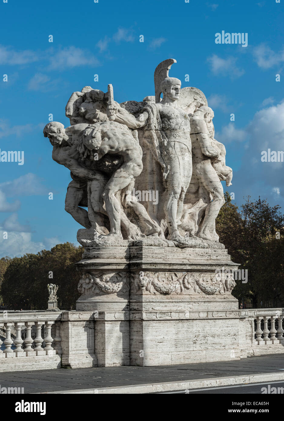 Il Valore Militare, sculpture en marbre, Orlando par Italo Griselli, 1910, groupe allégorique, la victoire de la République Banque D'Images