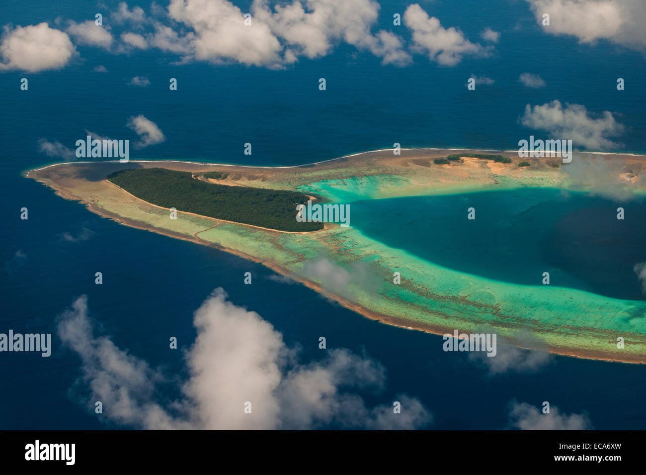 Vue aérienne de l'Atoll d'Ant, Pohnpei, Micronésie Banque D'Images