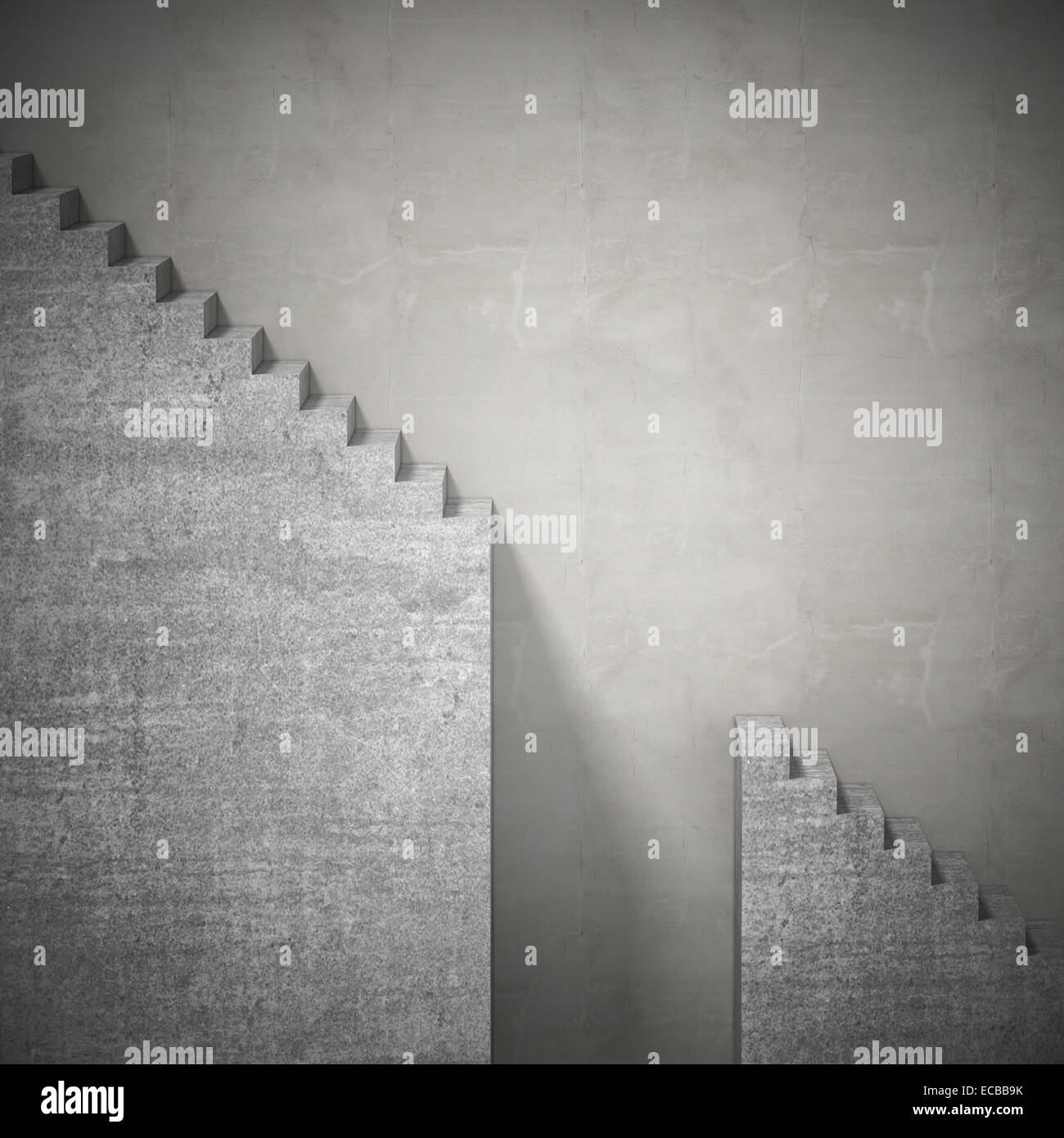 3d abstrait et d'escalier étapes manquantes Banque D'Images