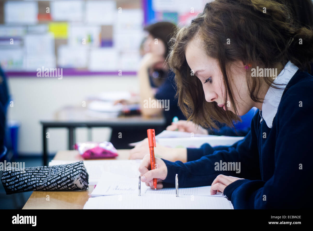 Élèves de l'école secondaire polyvalente de Cirencester, Royaume-Uni Banque D'Images
