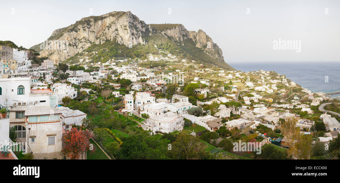 Vew sur Capri Monte Solaro, Capri, Campanie, Italie Banque D'Images